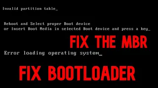 Fix the MBR fix bootloader Windows XP, Vista, (7, 8, 8.1, 10) (FIXED) Master boot record MBR SOLVED