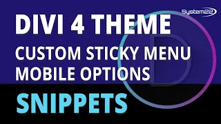 Divi Theme Custom Sticky Menu Mobile Options 👍