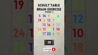 Brain Exercise | Schulte Table | Puzzle 2 #shorts #shortvideo #games