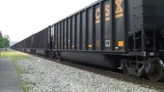 CSX Coal Train with Friendly Engineer St. Albans, WV [HD]