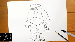 How to Draw KING SHARK from The Suicide Squad