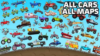 Hill Climb Racing - ALL 45 VEHICLES UNLOCKED and FULLY UPGRADED Video Game | GamePlay