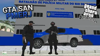 GTA SAN POLÍCIA 24 HORA PMERJ | COM MOD DE ABORDAGEM FAVELA E BASE | ANDROID