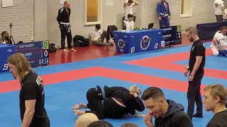 BJJ Blue Belts Tightning The Triangle Little By Little Until Completion