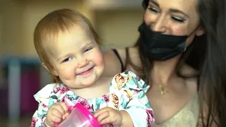 San Diego Airport Navy deployment Homecoming - Baby girl sees Dad for the first time in 6 months