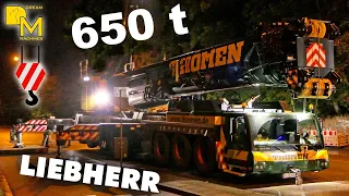 LIEBHERR LTM 1650-8.1 heavy crane 650 ton manoeuvring Setup with luffing jib new Thomen cranes