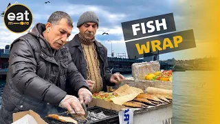 Wrapped Fish - Delicious Grilled  Fish in Istanbul Seaside