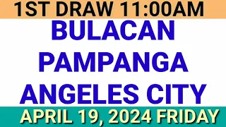 STL - BULACAN,PAMPANGA ANGELES CITY April 19, 2024 1ST DRAW RESULT