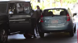 Sylvester Stallone and His Mercedes Benz G-Class SUV Get Into a Fender Bender in Beverly Hills, CA