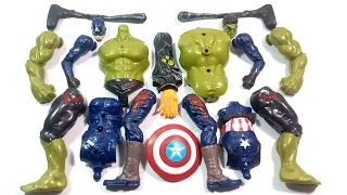 Merakit Mainan Sirenhead Vs Hulk and Captain Amerika