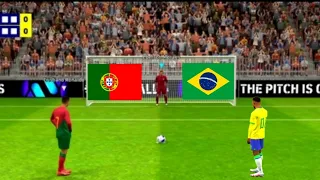 Neymar Vs Ronaldo | Portugal Vs Brazil Match | Penalty Shootout Match 154| Efootball Gameplay 2024.