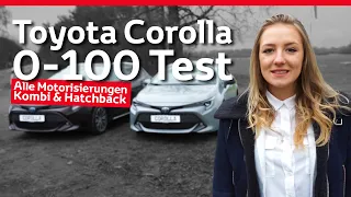 Corolla (2019) 0-100 Test - Alle Hybrid Motorisierungen - Kombi und Hatchback | Acceleration Test