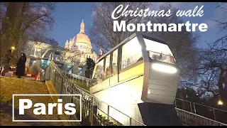 Paris France - PARIS CHRISTMAS WALK - CHRISTMAS WALK IN MONTMARTRE - 4K HDR 60 fps