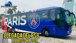 Arrival Of paris and germain PSG in barcelona 2024 | SpottingBusesTv