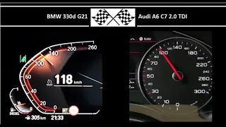 BMW 330d G21 VS. Audi A6 C7 2.0 TDI - Acceleration 0-100km/h