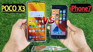 iPhone 7 Vs Poco X3 | Speed Test | Ram Management test | Performance test | Hindi | VMinds |