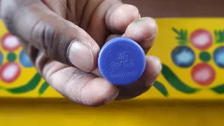 how to make gadapa design with botel caps | gummam muggulu for beginners