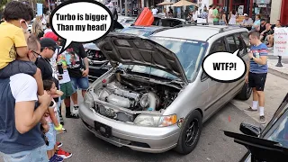 Reactions to 1000Hp Minivan With MASSIVE Turbo! (Hidden Camera)