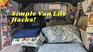 Simple VAN LIFE Hacks! | No Build Minivan Camper Conversion