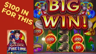 $100 in for a Huge Win in the Casino on Fire Link Slot Machine