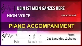 Dein ist mein ganzes Herz Karaoke Franz Lehár High voice