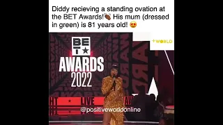 Diddy receiving a standing ovation before winning Lifetime Achievement Award at BET Awards