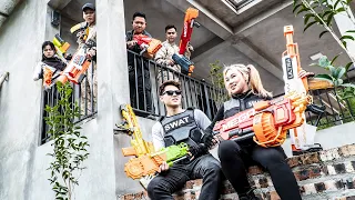 LTT Game Nerf War : Policeman Warriors SEAL X Nerf Guns Fight Mr Close Stan Group In Death Chase