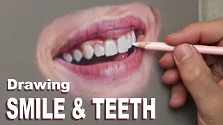 Pastel Portrait Tips ~ How to draw a smile with teeth using Pastel Pencils. Narrated Tutorial