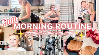 5AM PRODUCTIVE MOM MORNING ROUTINE // working pregnant mom with a toddler routine // healthy