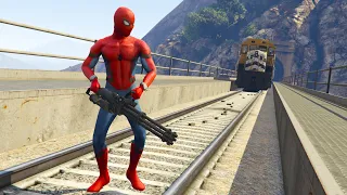 Can Spiderman STOP The Train In | GTA V ? || GAMEPLAY | #28