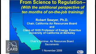 From Science to Regulation (with the additional perspective of ten months of on-the-job training.)