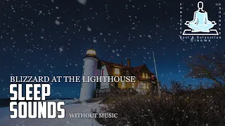 White Noise for Deep Sleep No Music | Blizzard at the Lighthouse | Wind Sounds for Sleeping | 10 hr