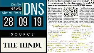 Daily News Simplified 28-09-19 (The Hindu Newspaper - Current Affairs - Analysis for UPSC/IAS Exam)