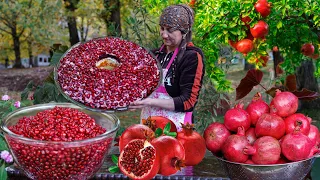 Pomegranate Salad from Freshly Harvested Pomegranates! - How to make Narsharab and its juice?