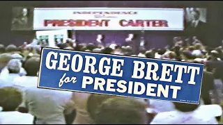 Prez Carter w/ George Brett for President sticker 1980, Scott Hettrick
