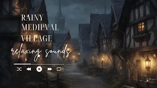Rainy Medieval Village - Relaxing Sounds | Sounds of Rain, Crickets, Owl