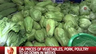 Vegetables, pork, poultry prices to go down in weeks: DA