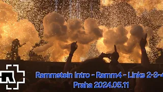 Rammstein  Intro - 1.Ramm4 - 2.Links 2-3-4 / 2024.05.11 Praha Letiště Letňany / Feuerzone / 4K