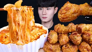 엽기떡볶이 허니콤보 치킨 먹방ASMR MUKBANG SPICY TTEOKBOKKI & SWEET FRIED CHICKEN トッポッキ チキン eating sounds