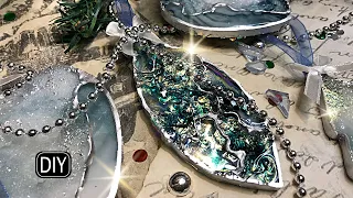 IT'S NOT DIFFICULT AT ALL! Christmas decorations with crystals and epoxy resin.