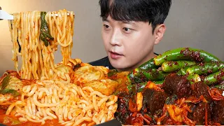 아내표 집밥🍚 우동사리 듬뿍 만두전골 매운순대볶음 지옥땡초김치 요리 먹방 🔥🔥 Spicy Food ASMR MUKBANG REAL SOUND EATING SHOW