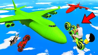 SHINCHAN AND FRANKLIN TRIED THE IMPOSSIBLE PLANE JUMP AND SPIRAL LOOP PARKOUR CHALLENGE GTA 5