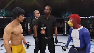 Bruce Lee vs. Woody (EA Sports UFC 3) - CPU vs. CPU - Crazy UFC 👊🤪