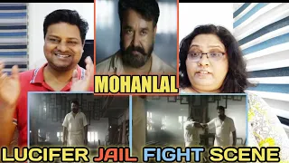 LUCIFER Jail Fight Scene Reaction | MOHANLAL | Lucifer Malayalam scenes | Mohanlal movies | Reaction