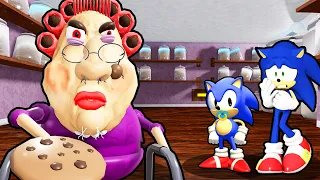 SONIC AND BABY SONIC VS ESCAPE EVIL GRANDMA IN ROBLOX