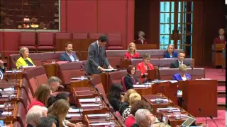 Senator Ludlam asks questions in parliament about Abbott's broken promise on cuts to the ABC and SBS