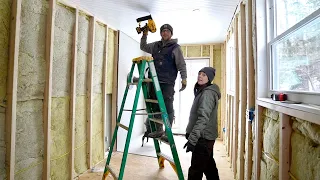 THIS Changes it So MUCH! Installing the CEILING in Our OFF-GRID SHIPPING CONTAINER TINY CABIN