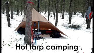 Hot tarp winter camping with a DIY pulk sled .