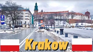 Driving a city tour in Krakow, Poland