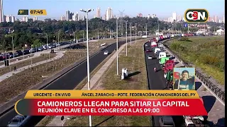 Movilización de camioneros llega a la Capital